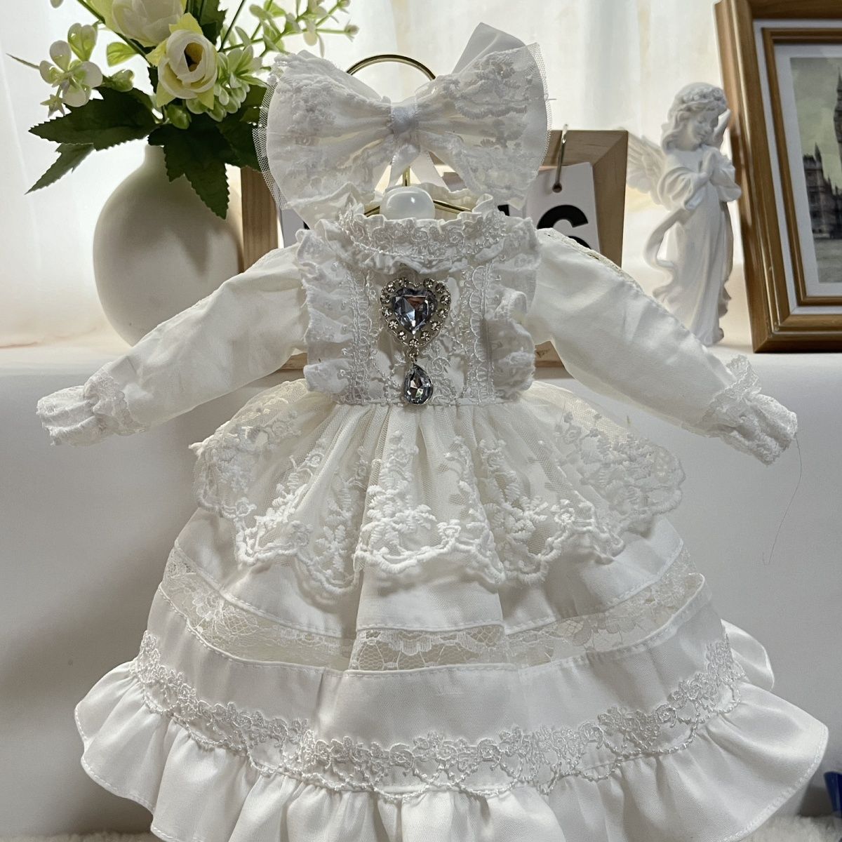 Doll Clothes White Dress for 12 inches Doll