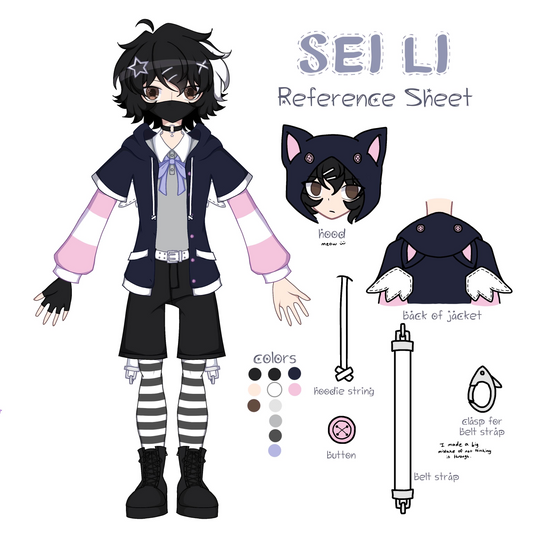 Custom Doll - SEI LI with Short Black Hair, Stylish Mask, and Cute School Uniform