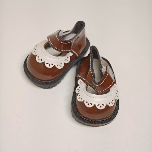 Doll Accessories Patent Leather Doll Mary Jane Shoes with Ruffle Trim