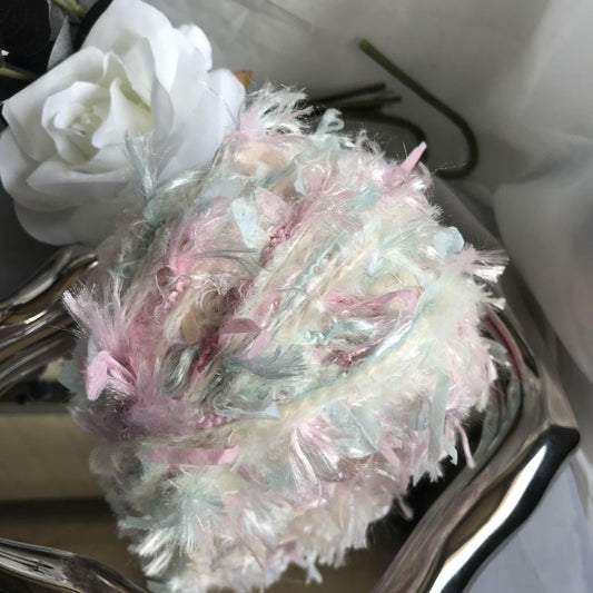 Celestial Swan Nocturne DIY Hand-Blended Long-Pile Yarn; Mohair; For Knitting & Weaving