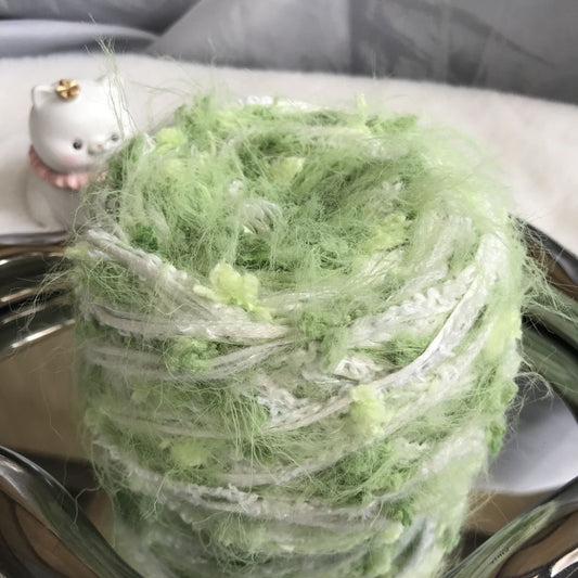 Verdant Whispers DIY Hand-Blended Long-Pile Yarn; Mohair; For Knitting & Weaving