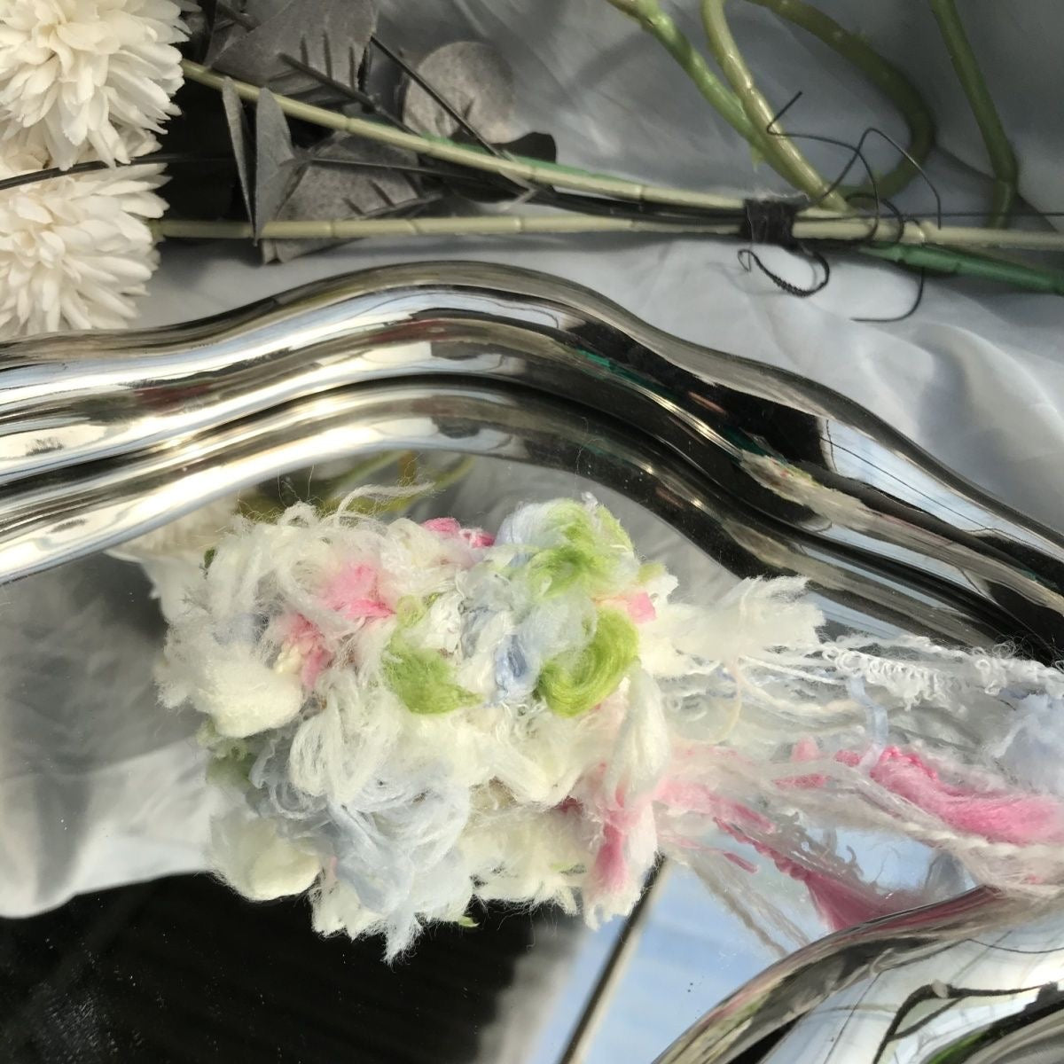 Spring Whisper DIY Hand-Blended Long-Pile Yarn; Mohair; For Knitting & Weaving