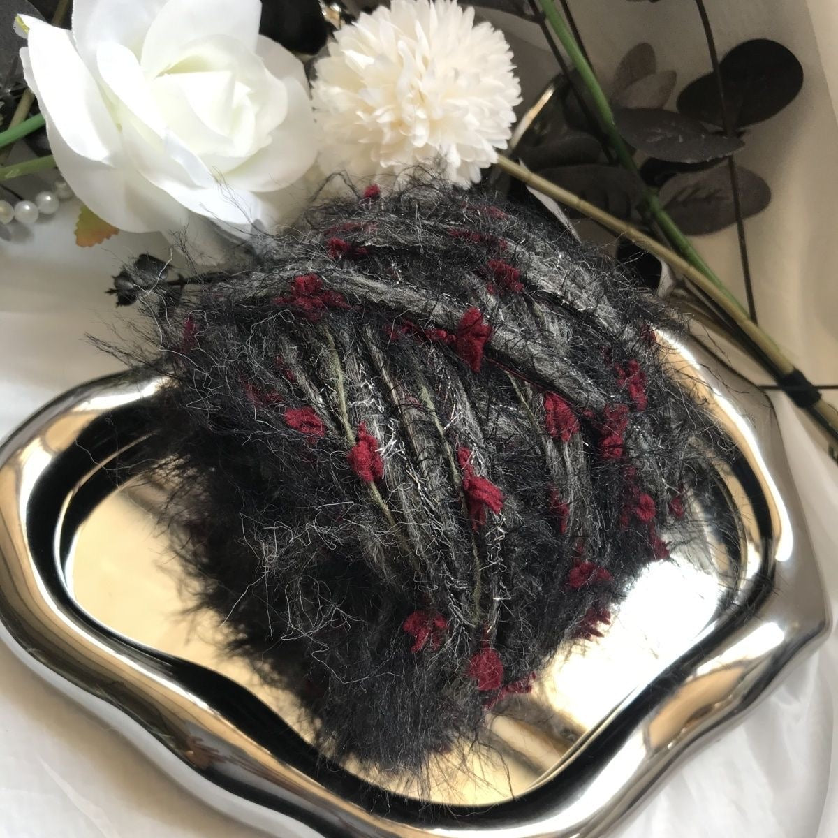 Raven's Twist DIY Hand-Blended Long-Pile Yarn; Mohair; For Knitting & Weaving
