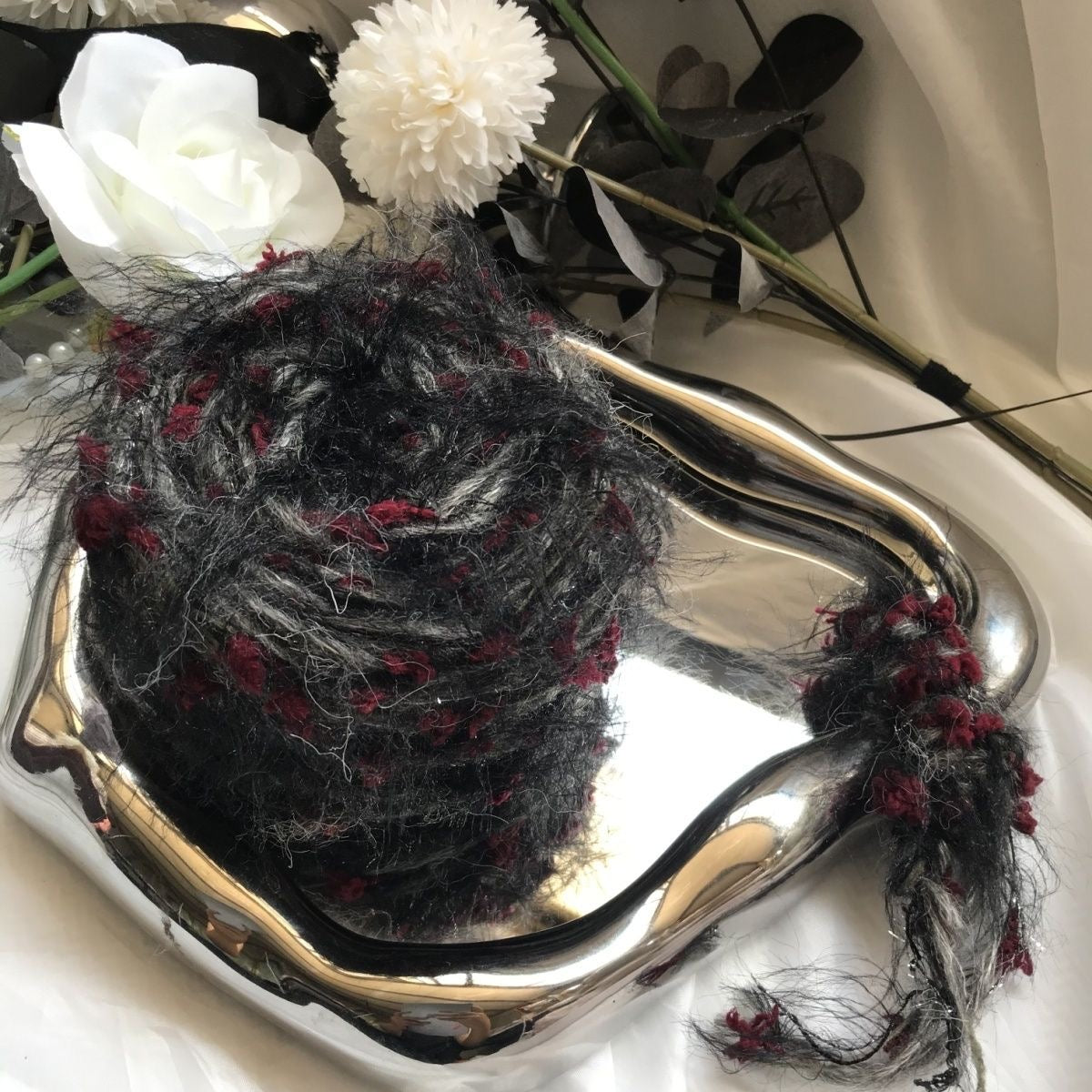 Raven's Twist DIY Hand-Blended Long-Pile Yarn; Mohair; For Knitting & Weaving