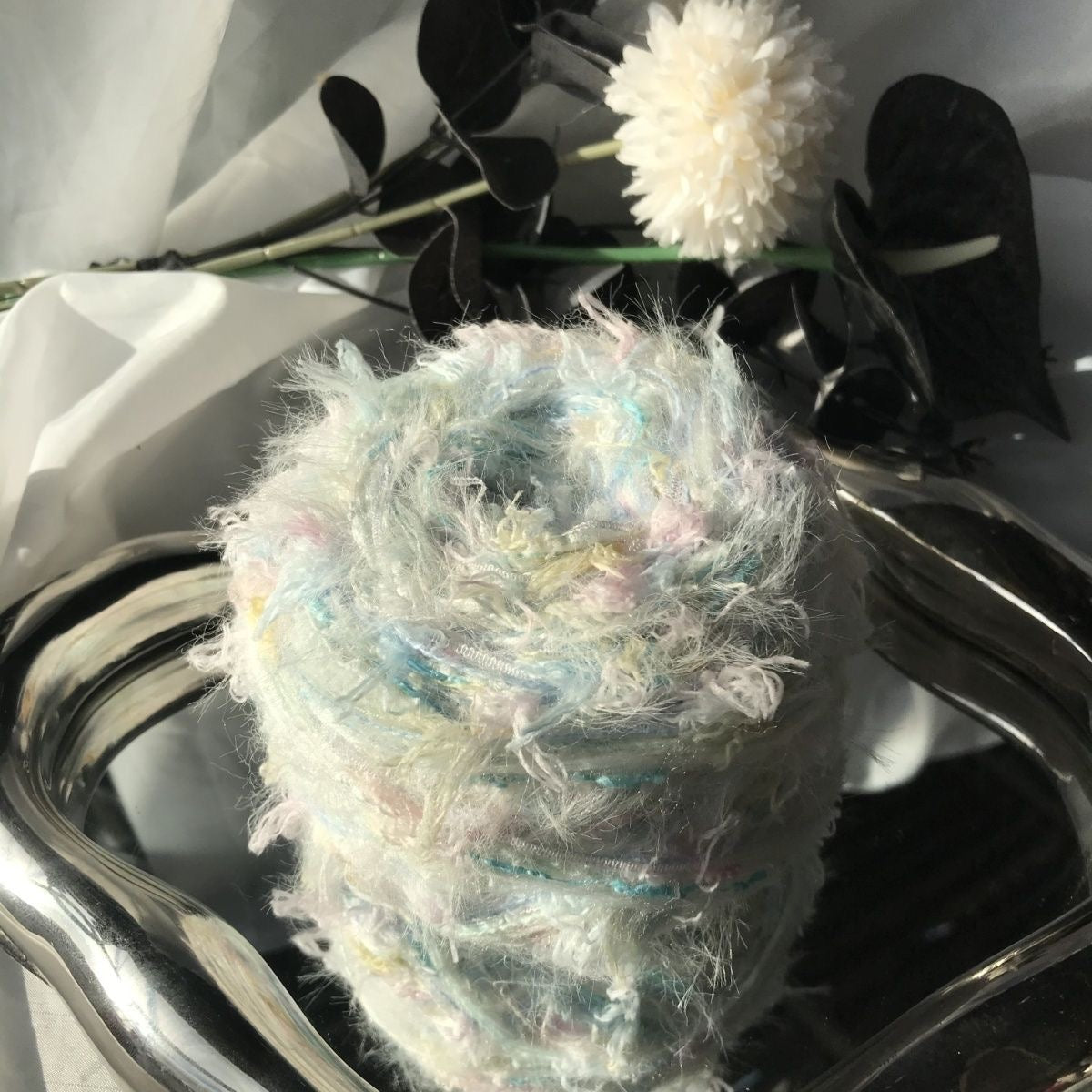 Sugar Petal DIY Hand-Blended Long-Pile Yarn; Mohair; For Knitting & Weaving