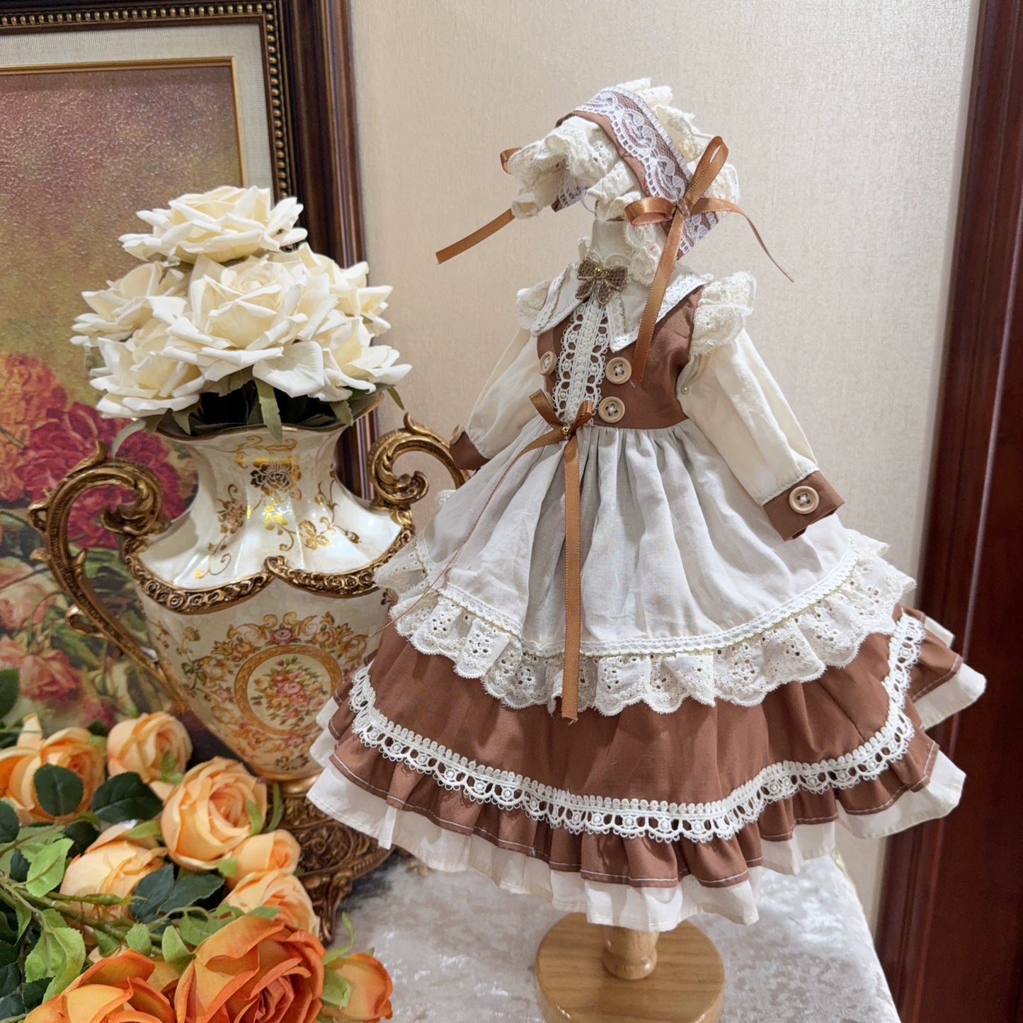 Six Point Lolita Beige and Brown Dress