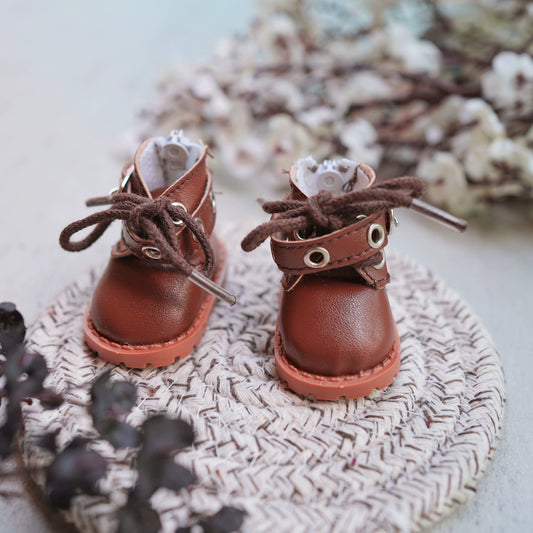Doll Accessory Doll Combat Boots Matte Lace-Up Shoes