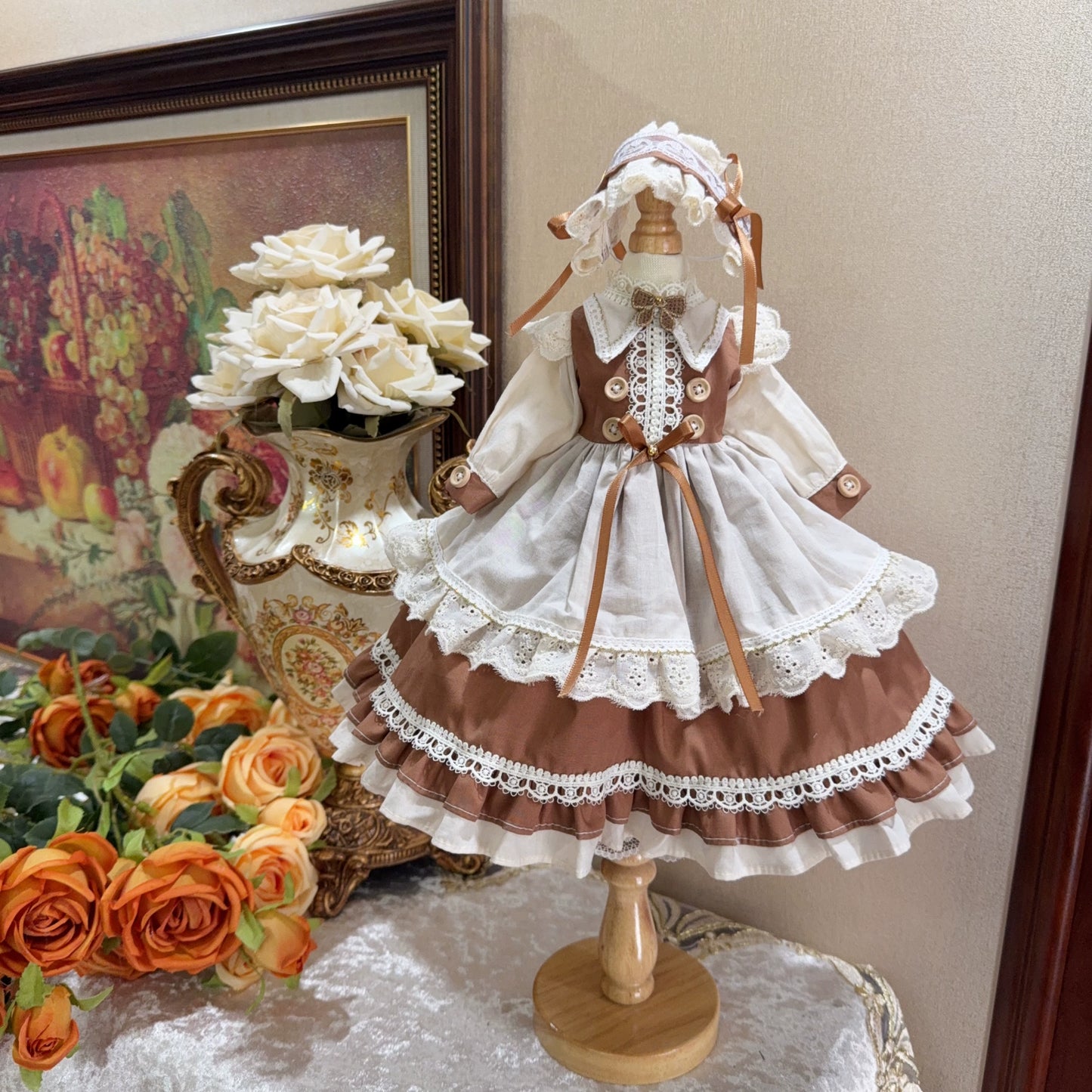 Six Point Lolita Beige and Brown Dress