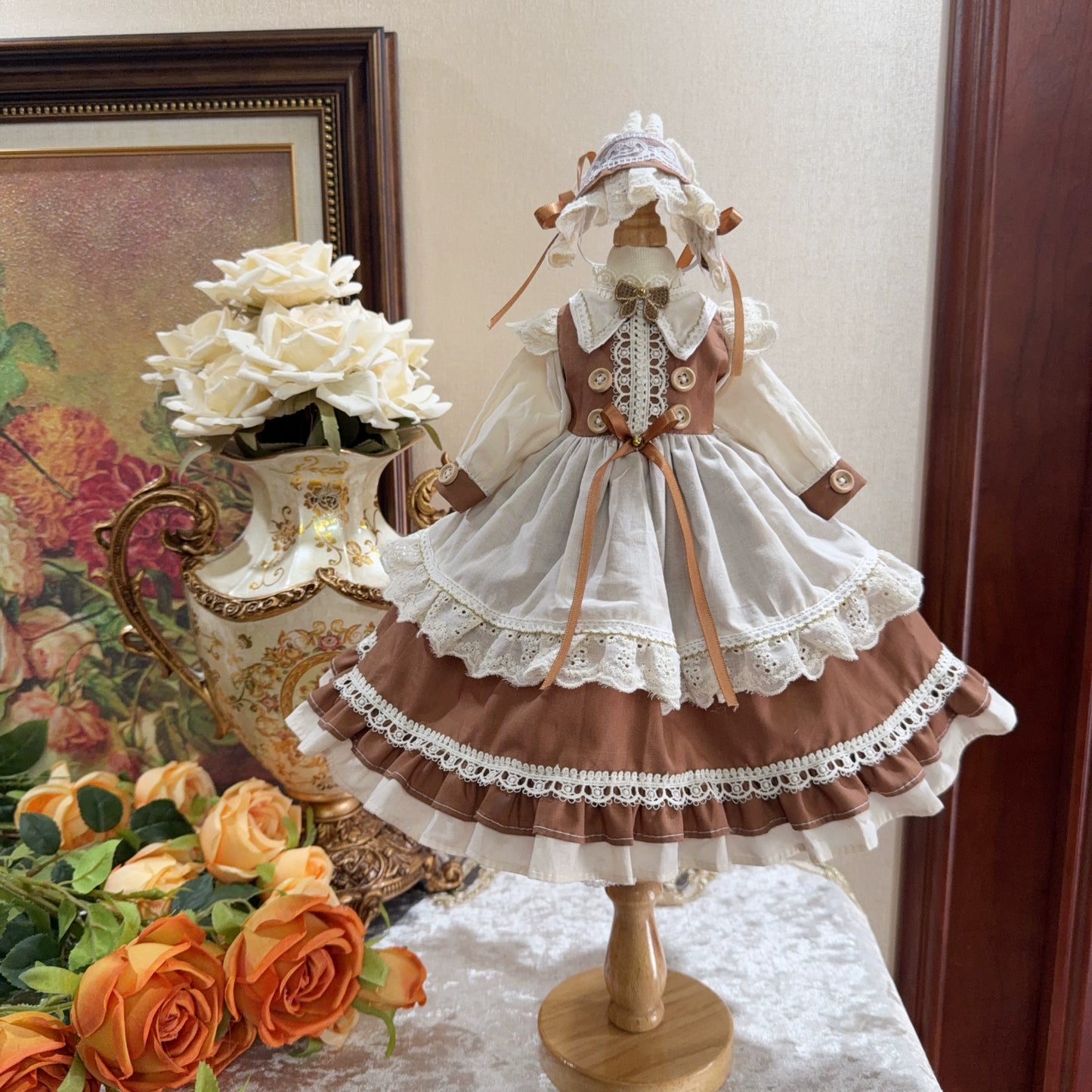 Six Point Lolita Beige and Brown Dress