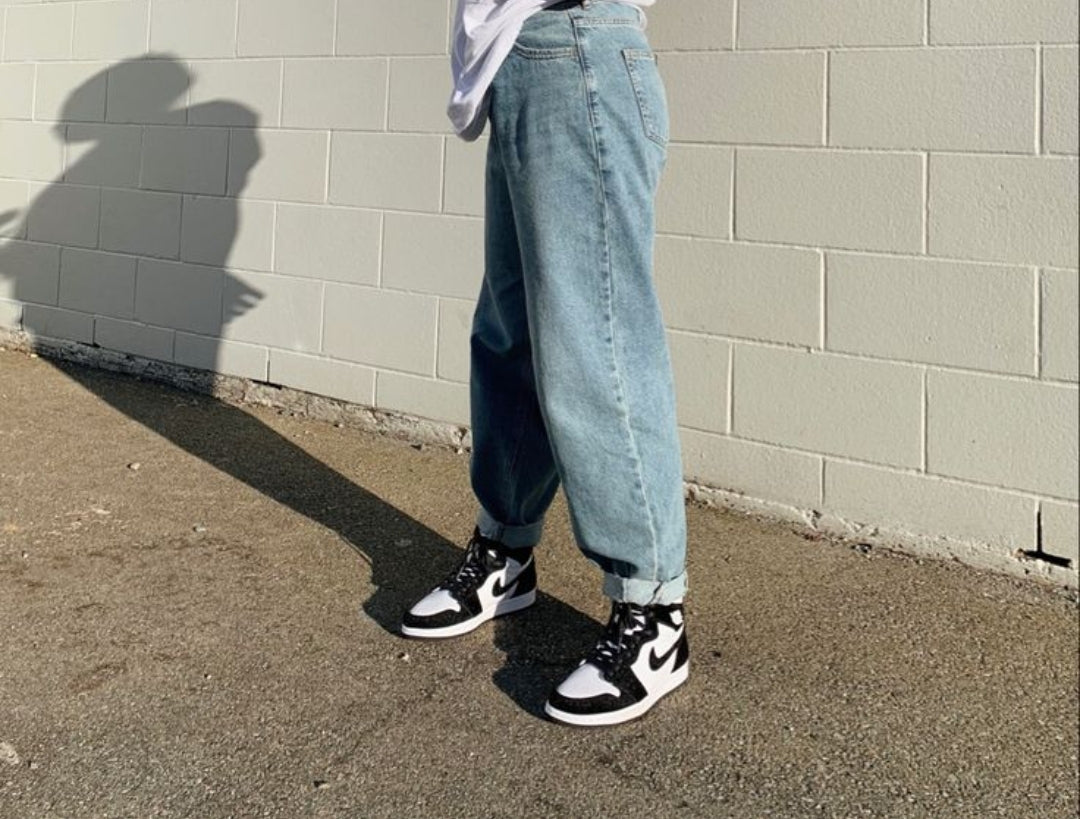 Custom OC Inspired Doll with Grey Tee, Light Blue Pants & Nike Shoes