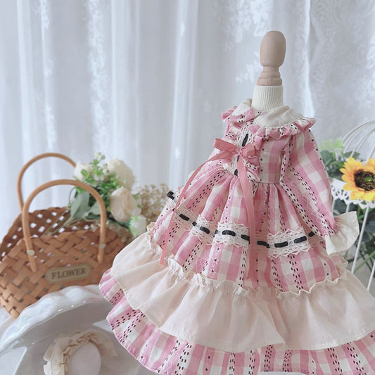Doll Clothes Pink Gingham Dress for 12 inches Doll
