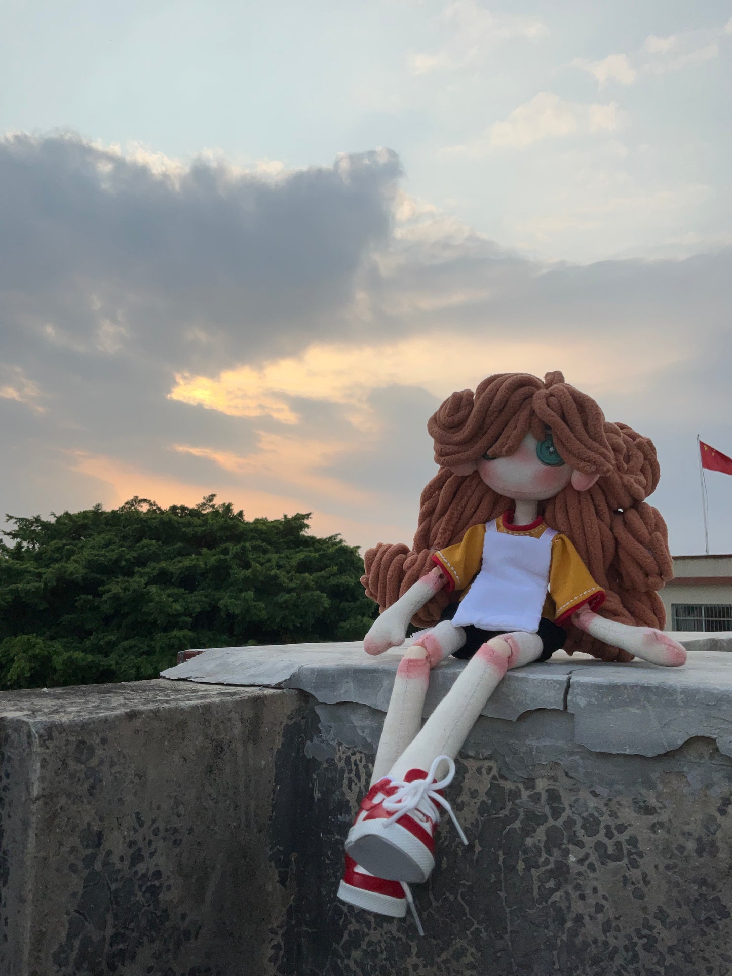 Custom Doll – Pale Skin, Freckles, and Green Eyes