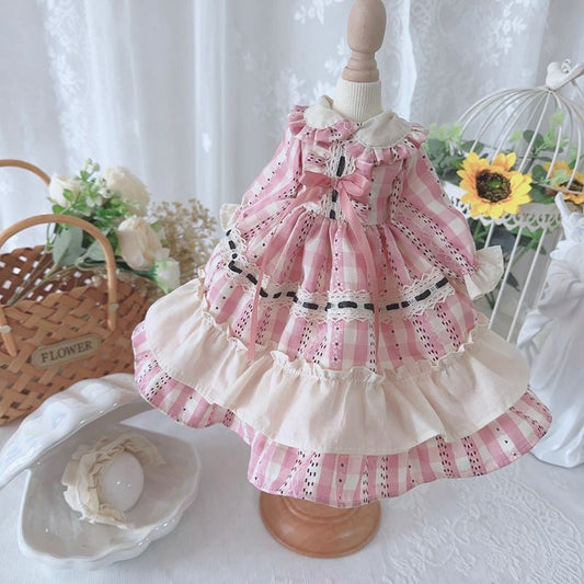 Doll Clothes Pink Gingham Dress for 12 inches Doll