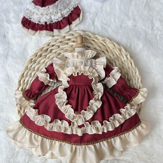 Doll Clothes Lolita Burgundy Princess Dress for 12 inches Doll