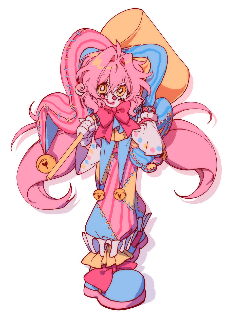 Custom Handmade Pink Clown Doll