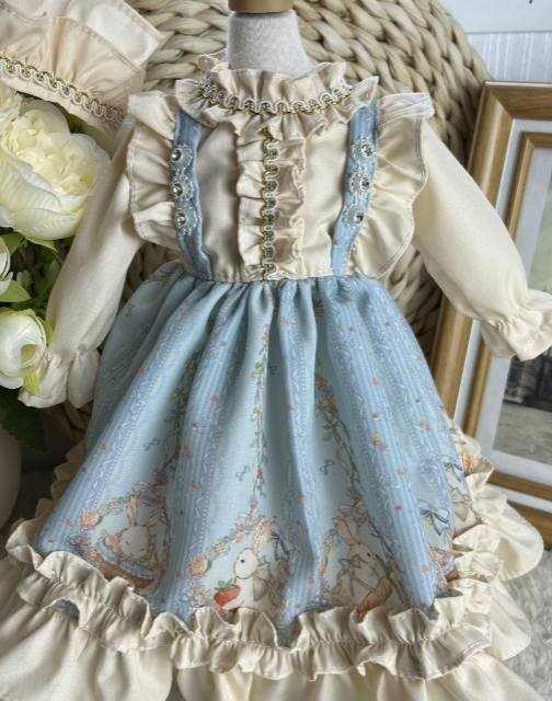 Doll Clothes Blue Bunny Dress for 12 inches Doll