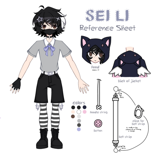 Custom Doll - SEI LI with Short Black Hair, Stylish Mask, and Cute School Uniform
