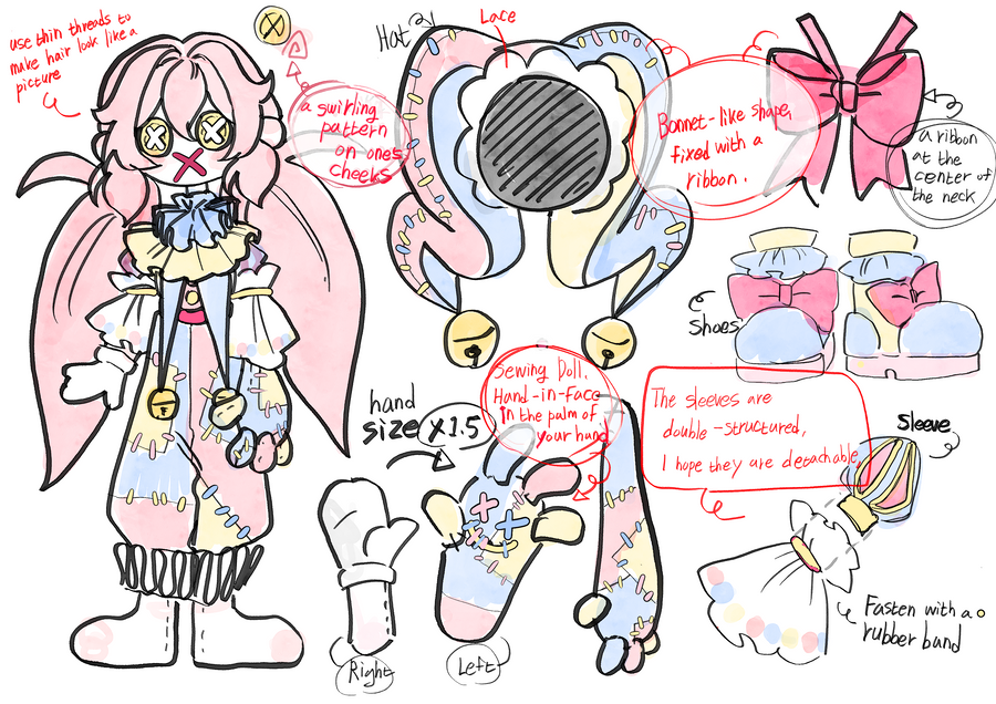Custom Handmade Pink Clown Doll