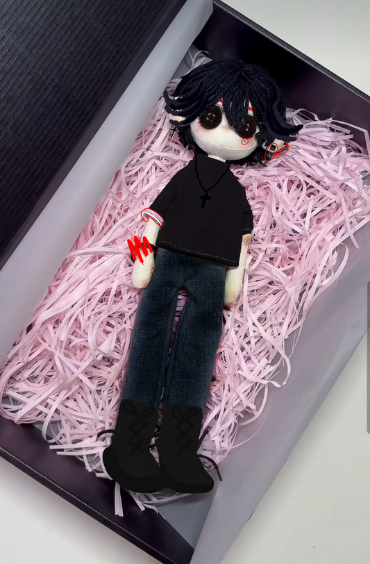 Custom Doll-Coll Black Hair Boy With Cross Earring