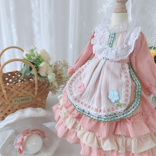 Handmade Doll Clothes Pink Dress for 12 inches Doll