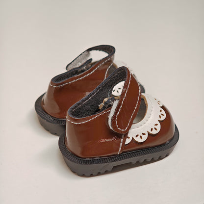 Doll Accessories Patent Leather Doll Mary Jane Shoes with Ruffle Trim