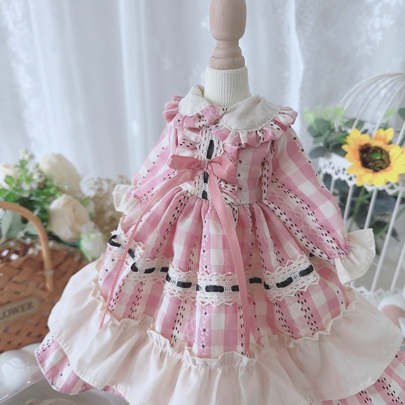 Doll Clothes Pink Gingham Dress for 12 inches Doll