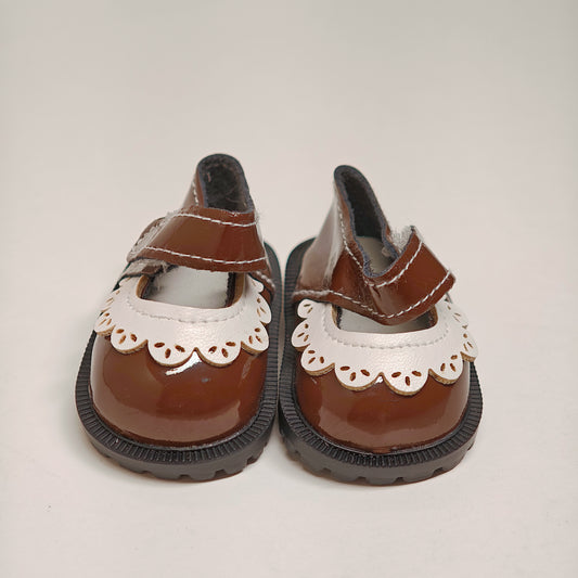 Doll Accessories Patent Leather Doll Mary Jane Shoes with Ruffle Trim