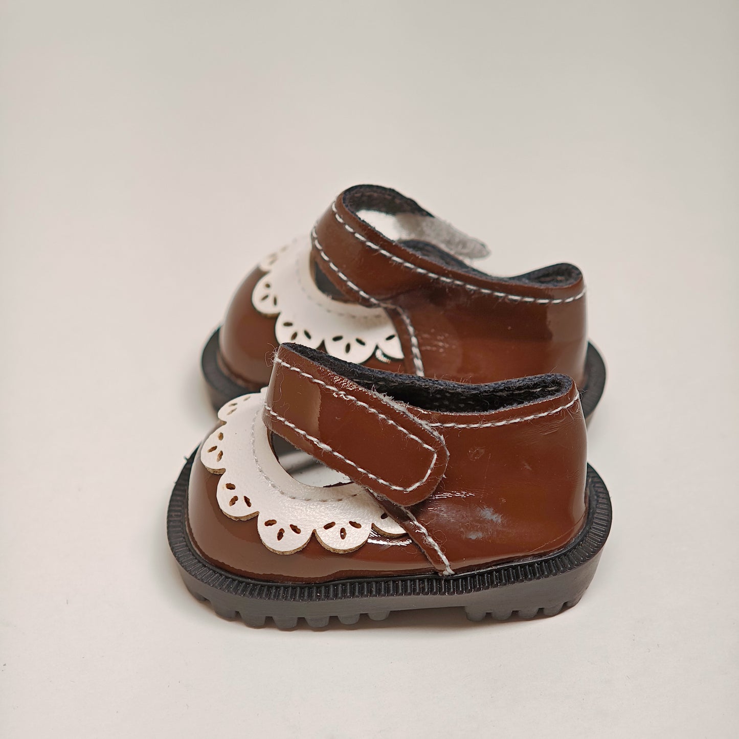 Doll Accessories Patent Leather Doll Mary Jane Shoes with Ruffle Trim