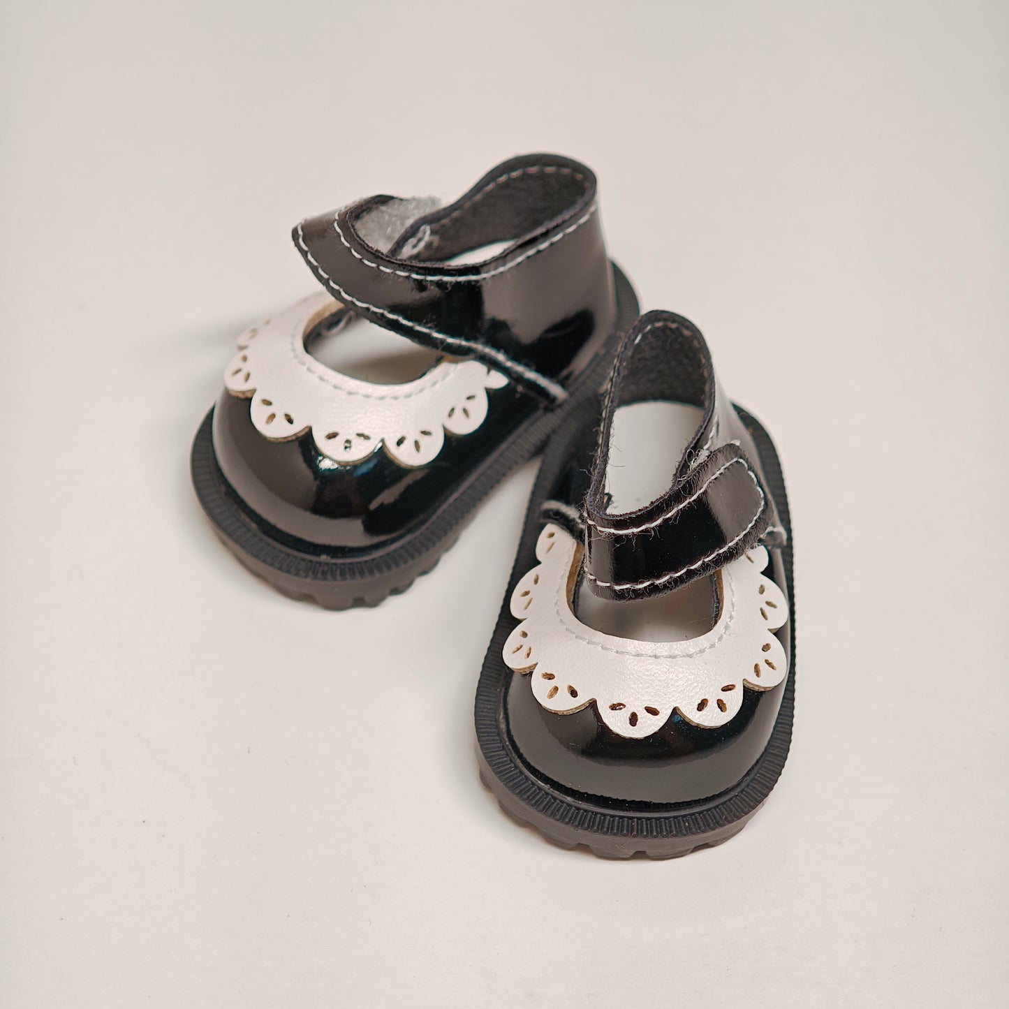 Doll Accessories Patent Leather Doll Mary Jane Shoes with Ruffle Trim