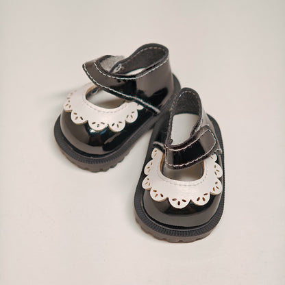 Doll Accessories Patent Leather Doll Mary Jane Shoes with Ruffle Trim