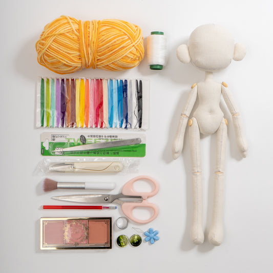 DIY Button-Eyed Doll Kit 2.0 (Milk Cotton Fine Yarn)