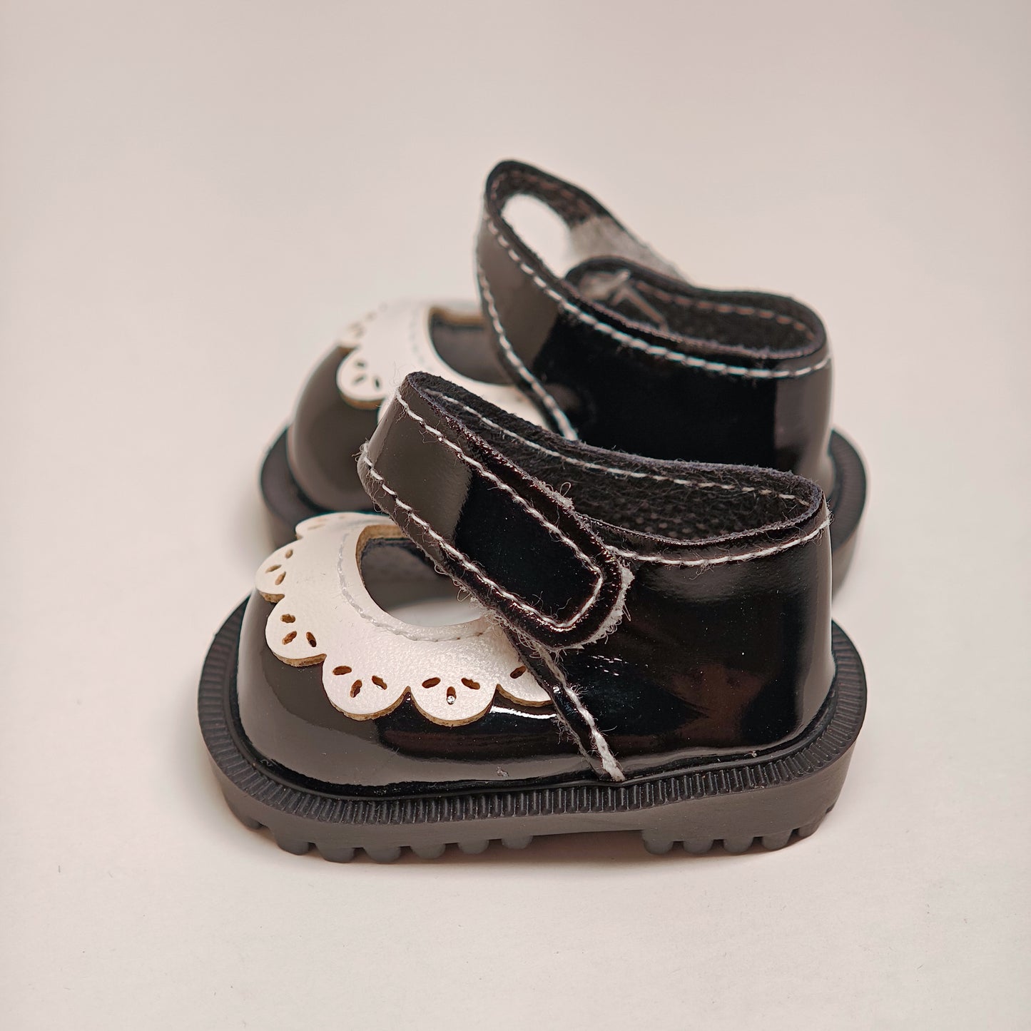 Doll Accessories Patent Leather Doll Mary Jane Shoes with Ruffle Trim
