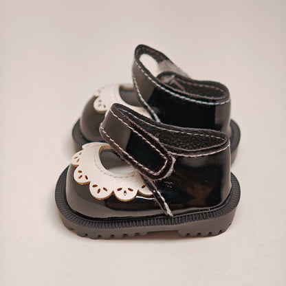 Doll Accessories Patent Leather Doll Mary Jane Shoes with Ruffle Trim