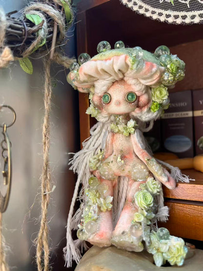 Morning Dew Green Mushroom Doll  5''