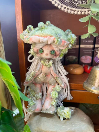 Morning Dew Green Mushroom Doll  5''
