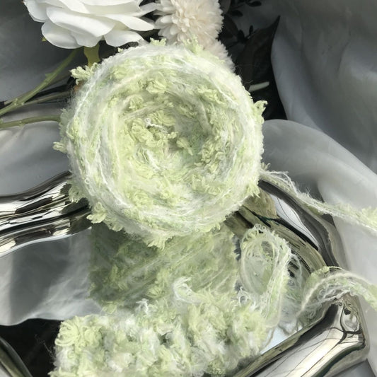 Verdant Spring Serenity DIY Hand-Blended Long-Pile Yarn; Mohair; For Knitting & Weaving