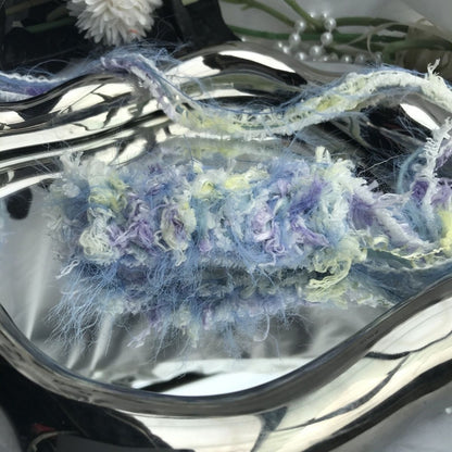 Cerulean DIY Hand-Blended Long-Pile Yarn; Mohair; For Knitting & Weaving