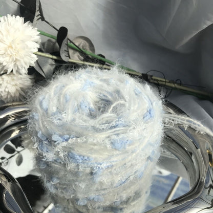 Horizon of Celestial Azure DIY Hand-Blended Long-Pile Yarn; Mohair; For Knitting & Weaving