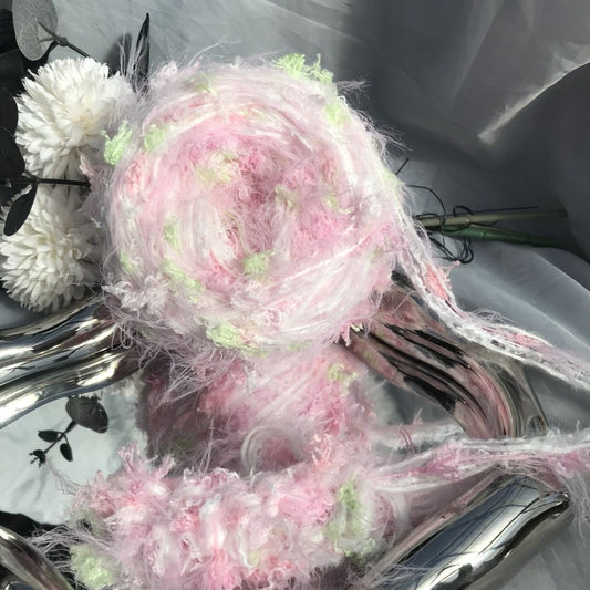 Blossoms in Bloom DIY Hand-Blended Long-Pile Yarn; Mohair; For Knitting & Weaving