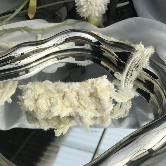 Egg Custard DIY Hand-Blended Long-Pile Yarn; Mohair; For Knitting & Weaving
