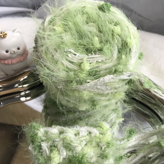 Verdant Whispers DIY Hand-Blended Long-Pile Yarn; Mohair; For Knitting & Weaving