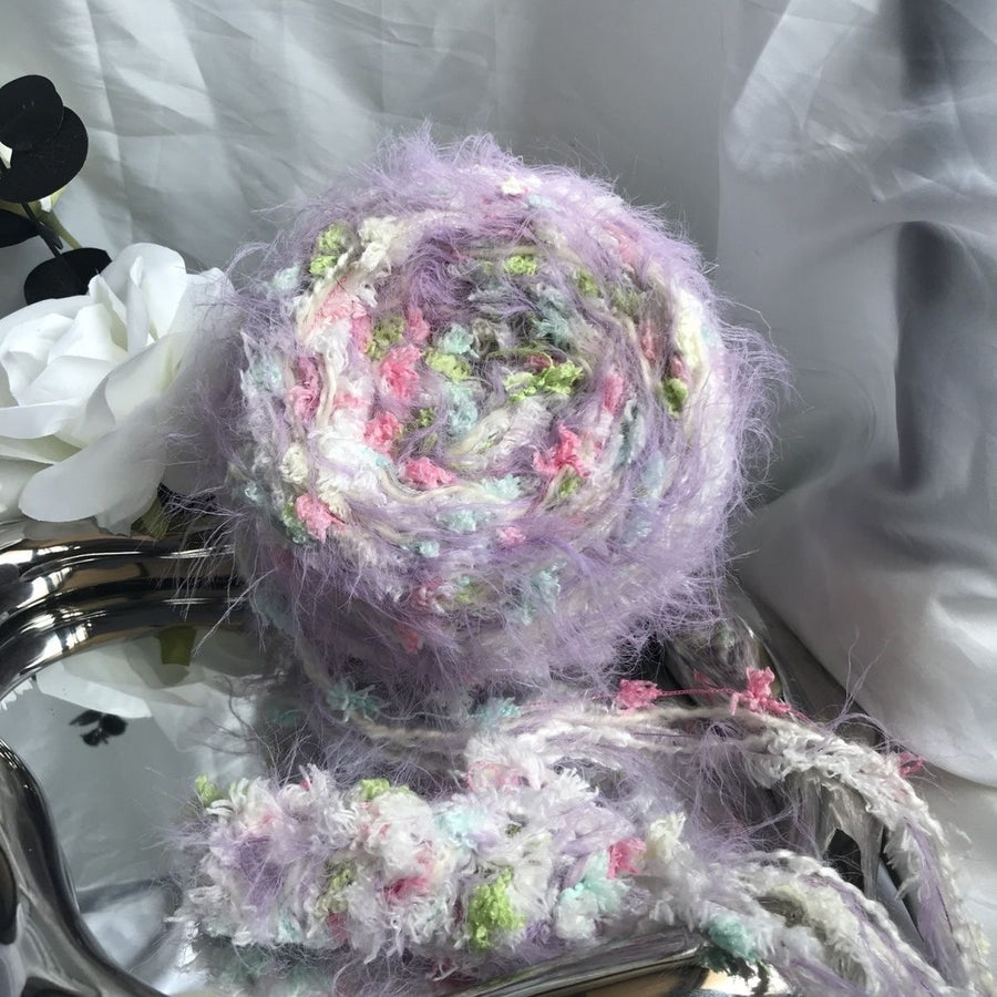 Floral Oblivion DIY Hand-Blended Long-Pile Yarn; Mohair; For Knitting & Weaving