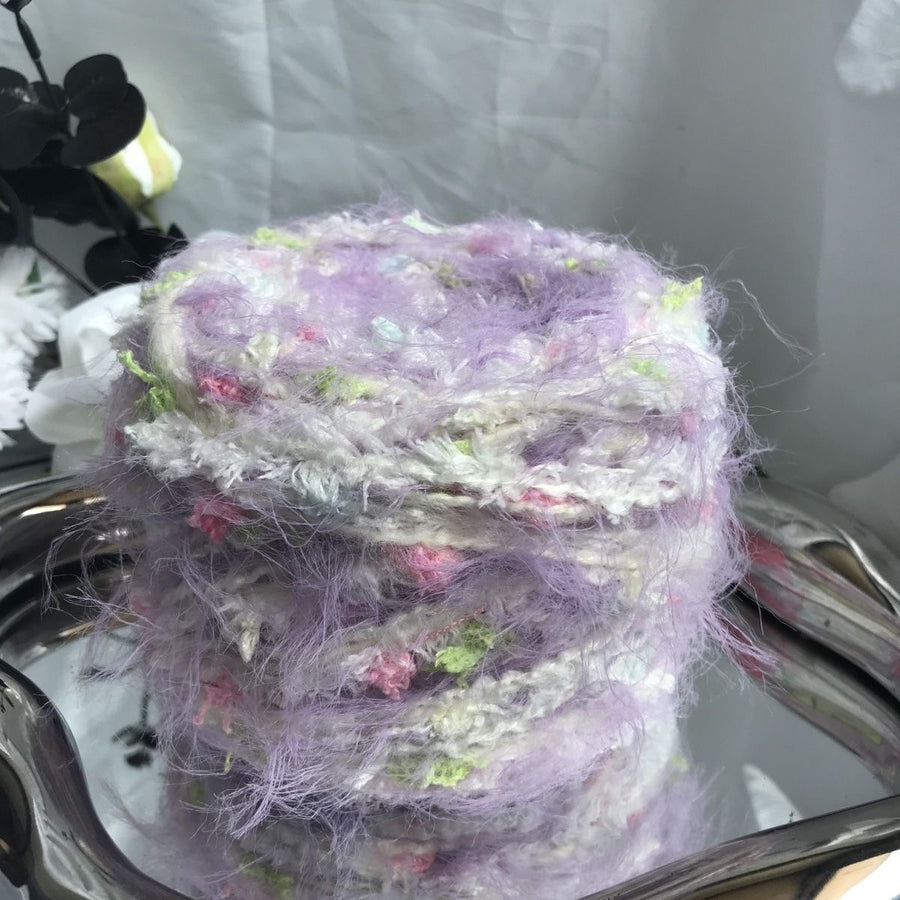Floral Oblivion DIY Hand-Blended Long-Pile Yarn; Mohair; For Knitting & Weaving