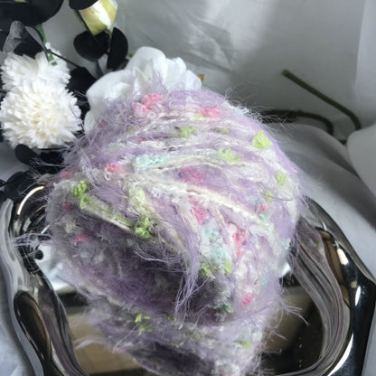 Floral Oblivion DIY Hand-Blended Long-Pile Yarn; Mohair; For Knitting & Weaving