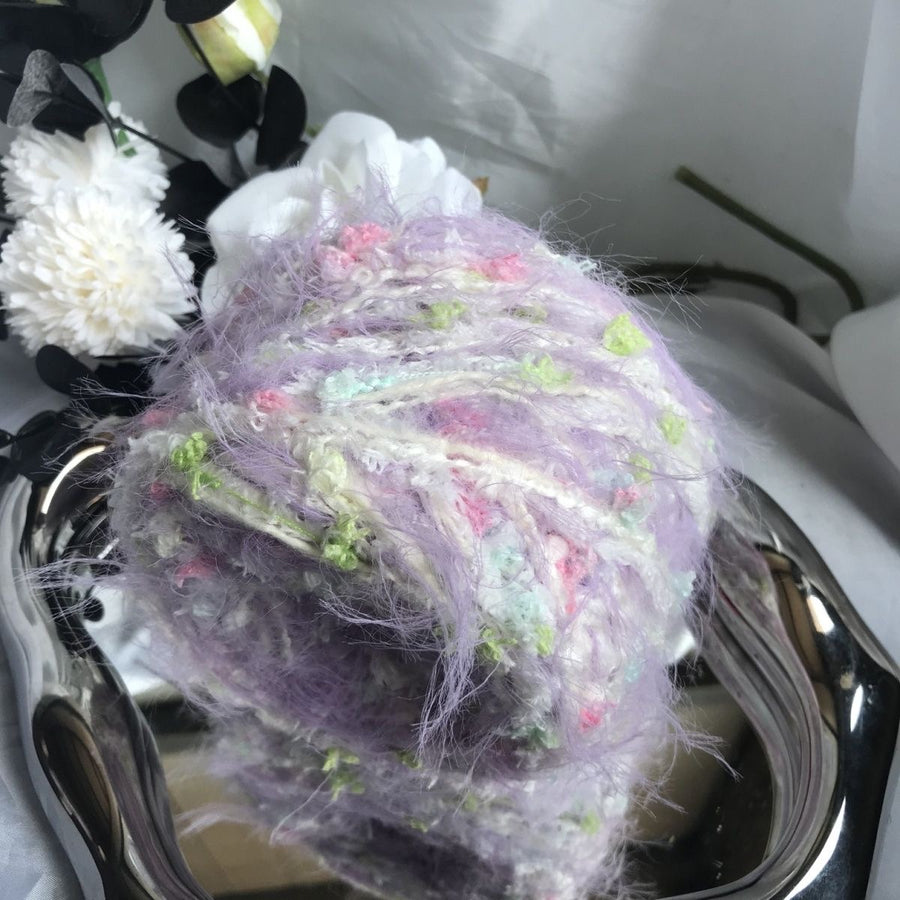 Floral Oblivion DIY Hand-Blended Long-Pile Yarn; Mohair; For Knitting & Weaving