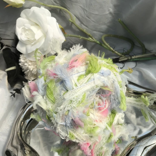 Spring Whisper DIY Hand-Blended Long-Pile Yarn; Mohair; For Knitting & Weaving