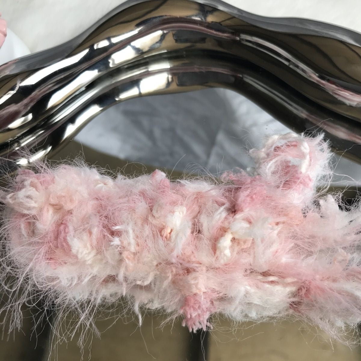 Confit de Pêche DIY Hand-Blended Long-Pile Yarn; Mohair; For Knitting & Weaving