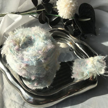 Sugar Petal DIY Hand-Blended Long-Pile Yarn; Mohair; For Knitting & Weaving