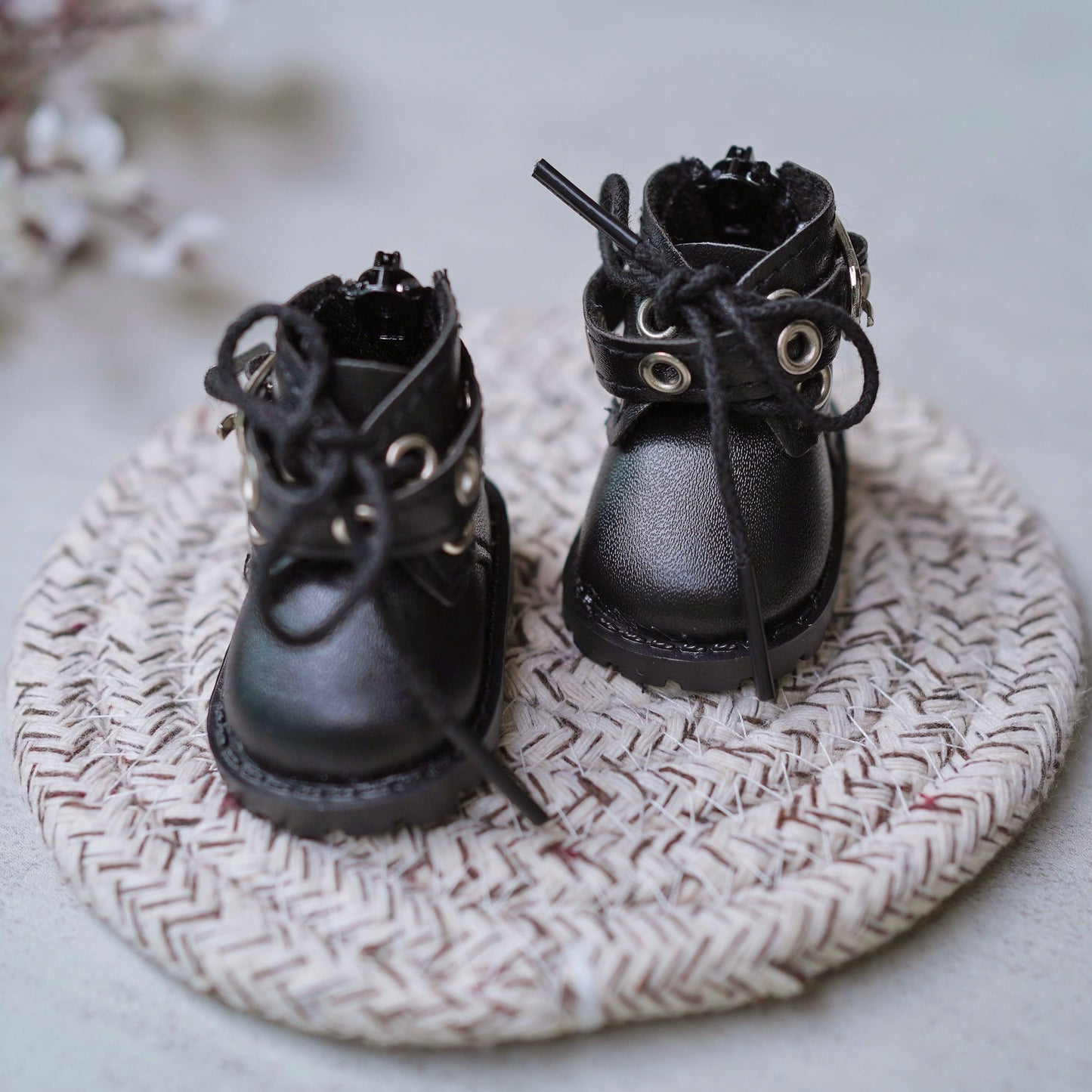 Doll Accessory Doll Combat Boots Matte Lace-Up Shoes
