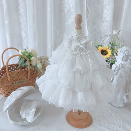 Six-point White Party Dress